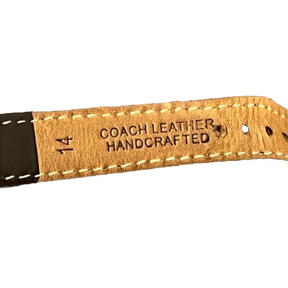 Coach Wrist Watch Ladies Analog Date Logo Silver-tone deBeer Black Leather Band‎ - Picture 8 of 9